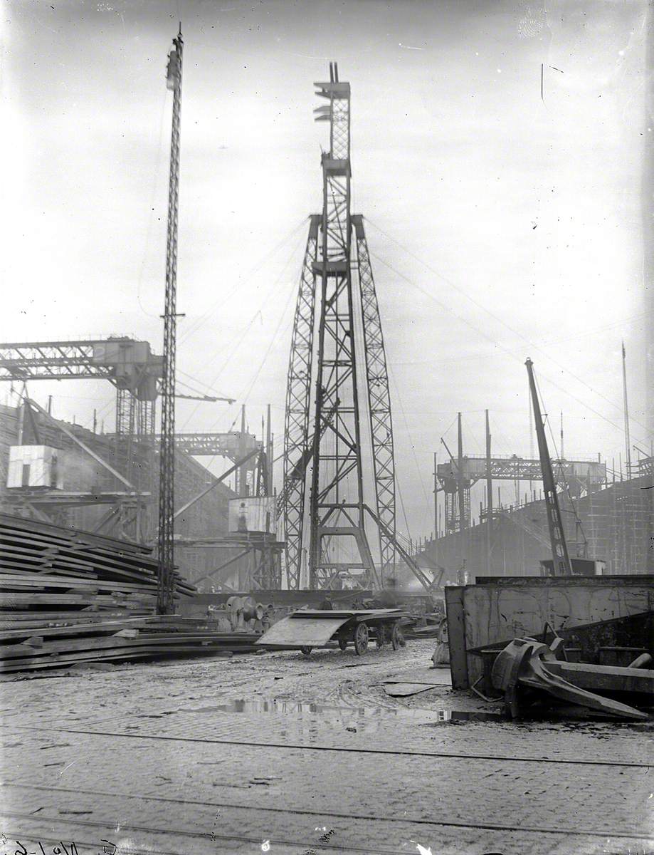 Reconstruction of North Yard slips 2 and 3 and erection of Arrol gantry for building 'Olympic' (400) and 'Titanic' (401)