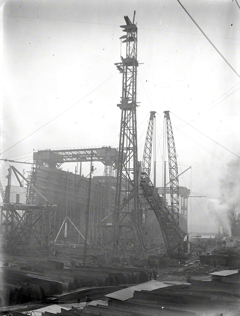 Reconstruction of North Yard slips 2 and 3 and erection of Arrol gantry for building 'Olympic' (400) and 'Titanic' (401)