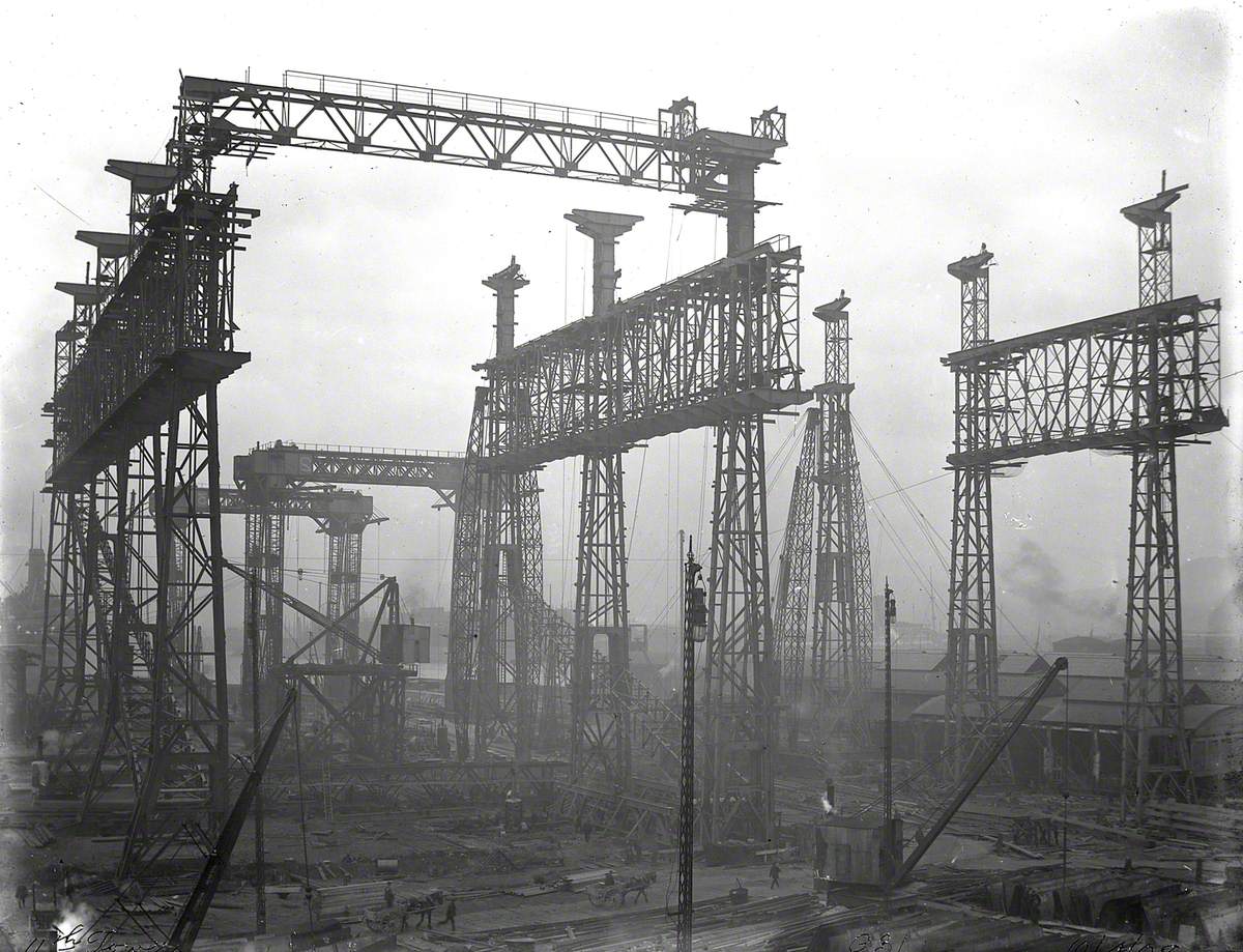 Reconstruction of North Yard slips 2 and 3 and erection of Arrol gantry for building 'Olympic' (400) and 'Titanic' (401)