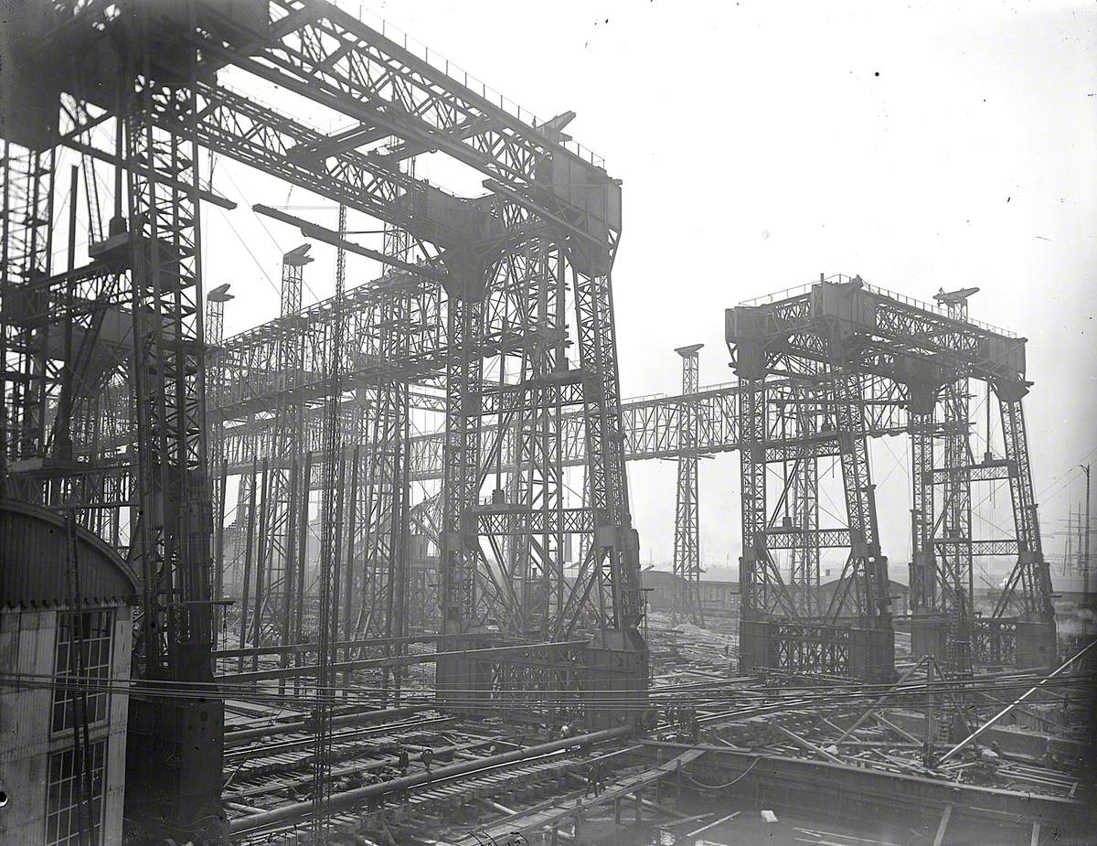 Reconstruction of North Yard slips 2 and 3 and erection of Arrol gantry for building 'Olympic' (400) and 'Titanic' (401)