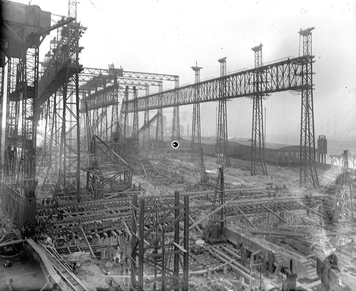 Reconstruction of North Yard slips 2 and 3 and erection of Arrol gantry for building 'Olympic' (400) and 'Titanic' (401)