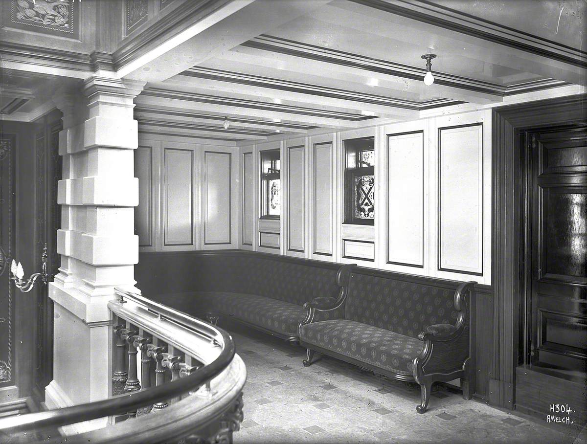 Landing and seating outside first class library