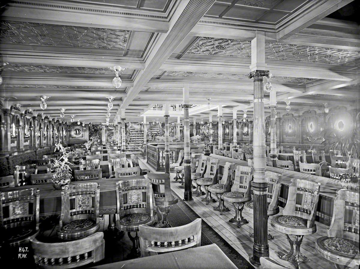 General view of first class dining saloon