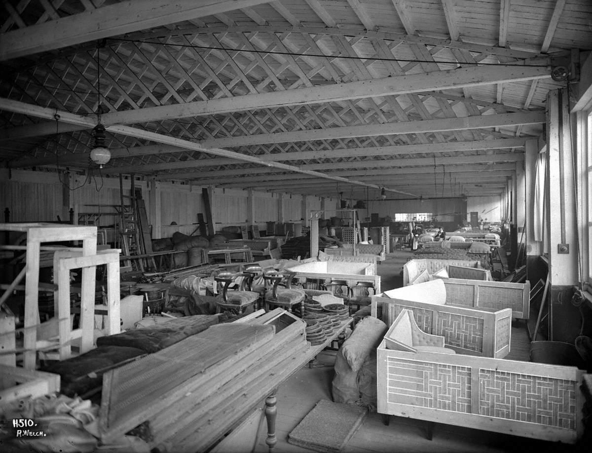 Upholsterer's shop interior