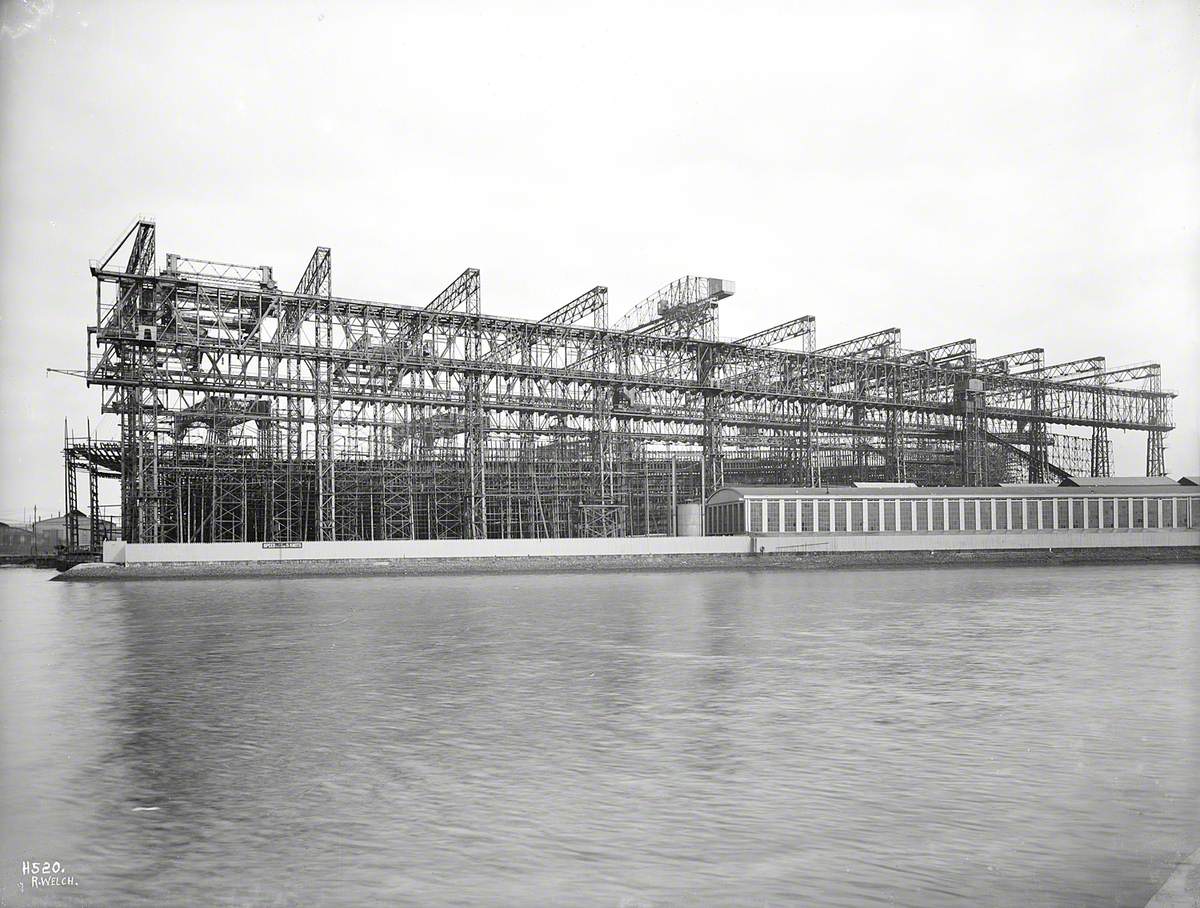 Arrol gantry with 'Olympic' (400) in frame on No. 2 slip, north side view