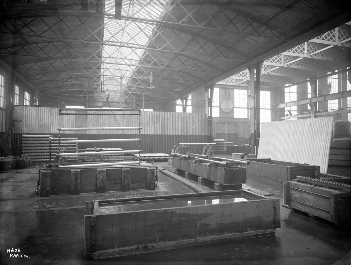 Galvanizing shed, interior