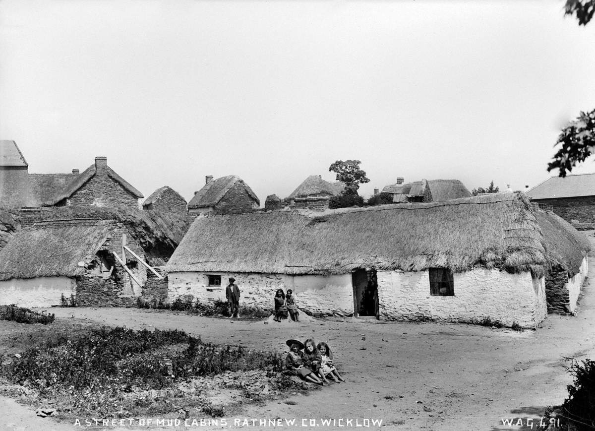 A Street of Mud Cabins, Rathnew, Co. Wicklow Art UK