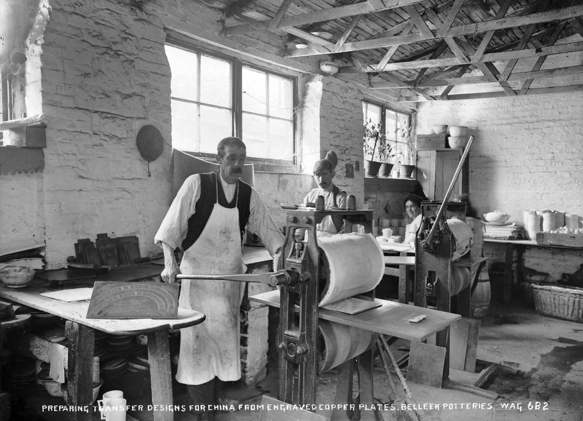 Preparing Transfer Designs for China from Engraved Copper Plates, Belleek Potteries