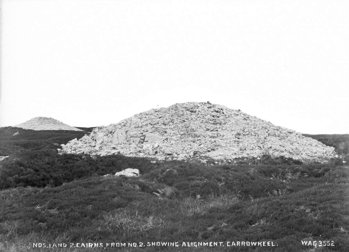 Nos. 1 and 2 Cairns, from No. 2, Showing Alignment, Carrowkeel