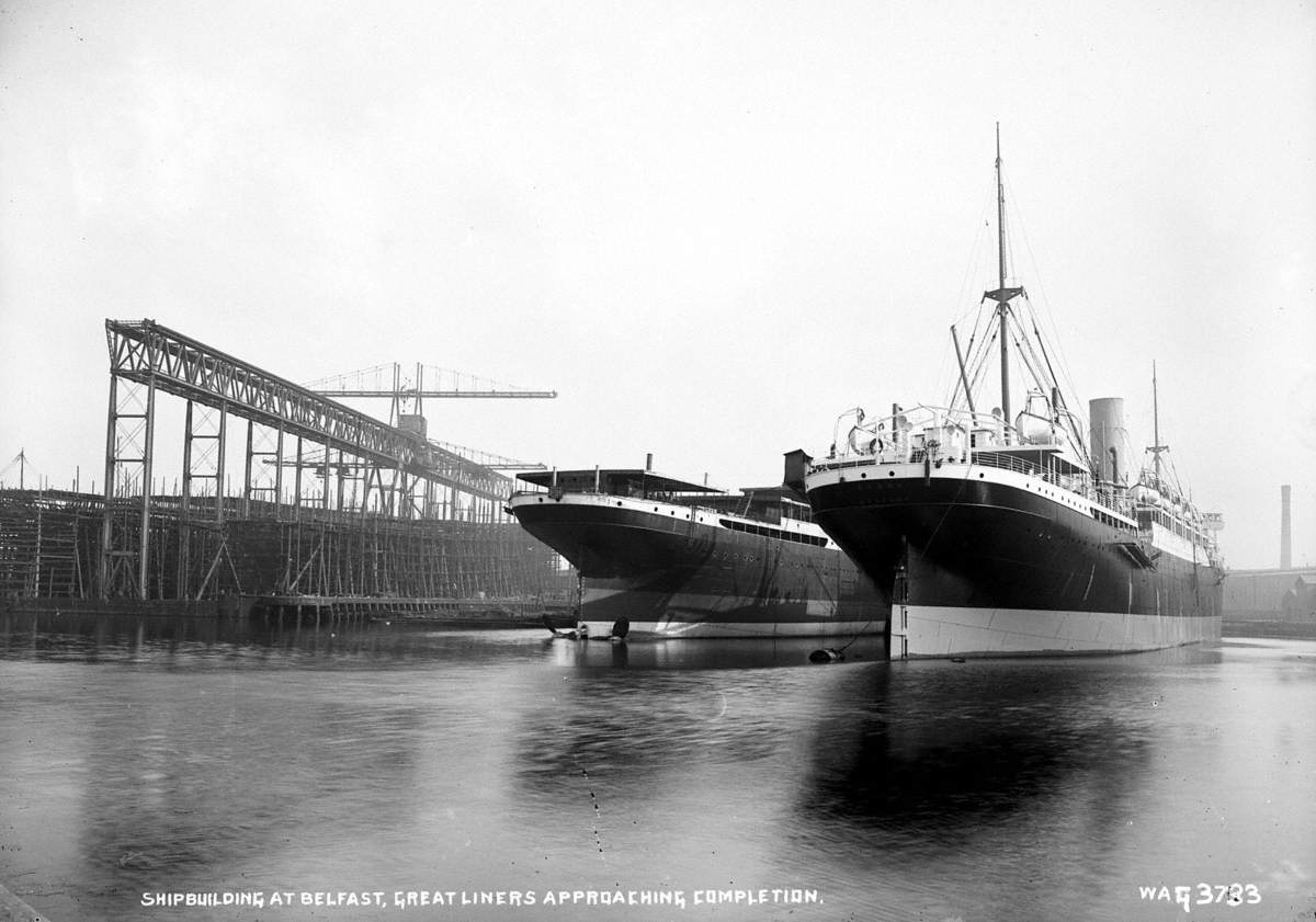 Shipbuilding at Belfast, Great Liners Approaching Completion