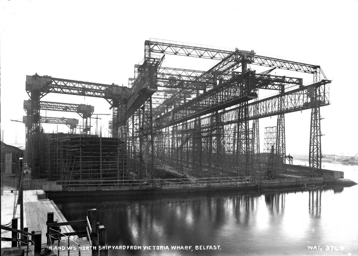 H. and W.'s North Shipyard from Victoria Wharf, Belfast