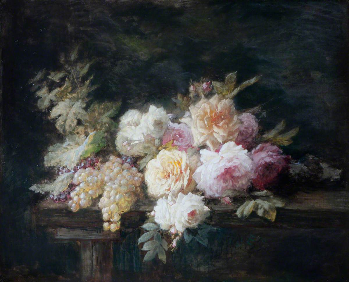 Still Life, Roses and Grapes