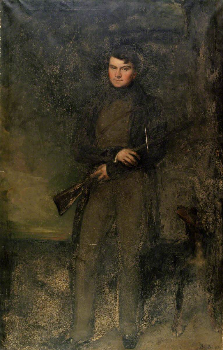 Portrait of a Gentleman Huntsman with His Dog