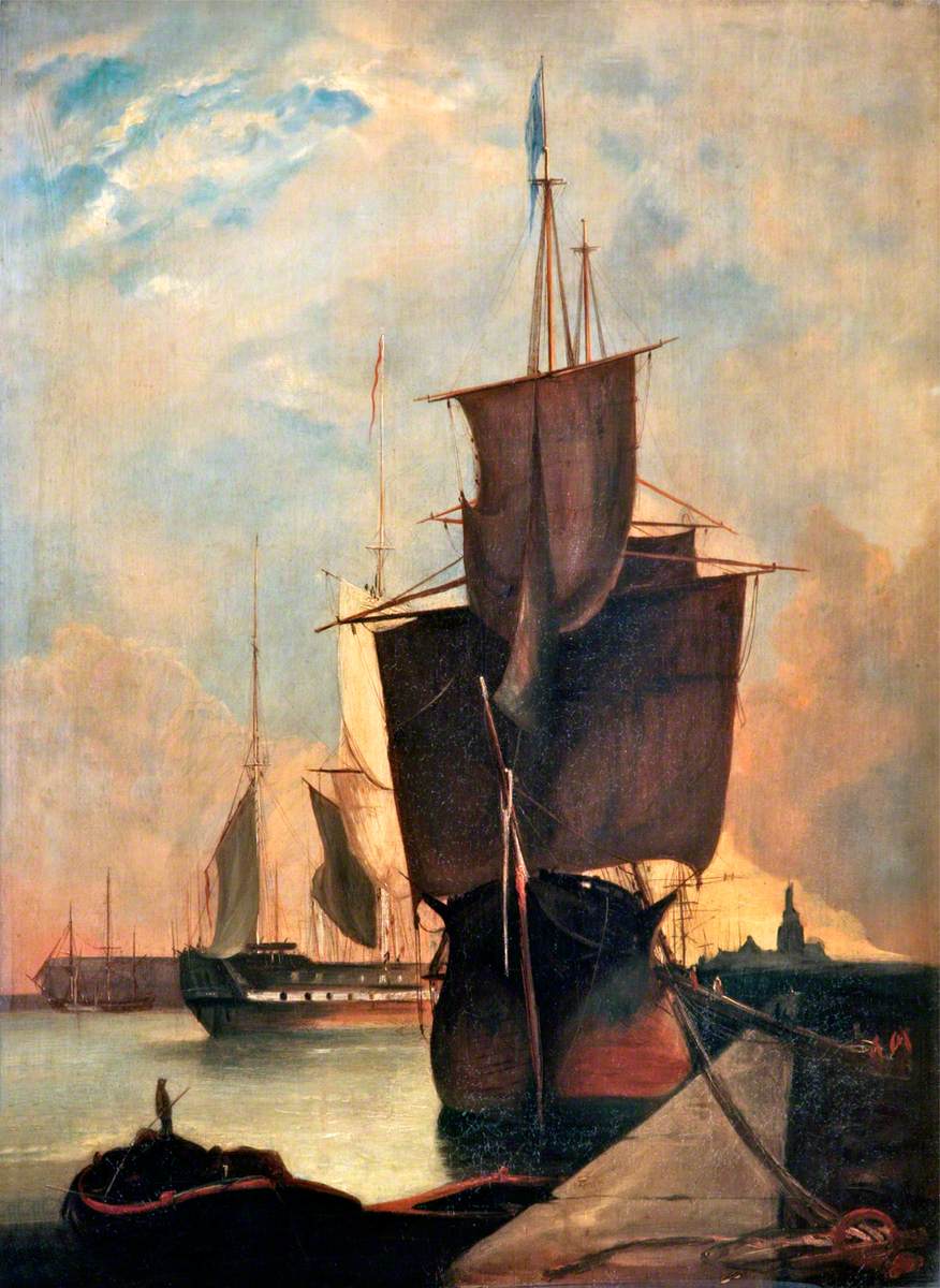 Sailing Ships in a Harbour