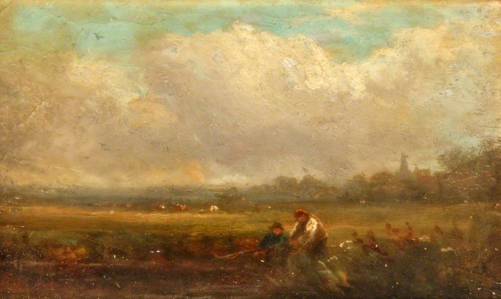 Pastoral Landscape with Sheep and Figures