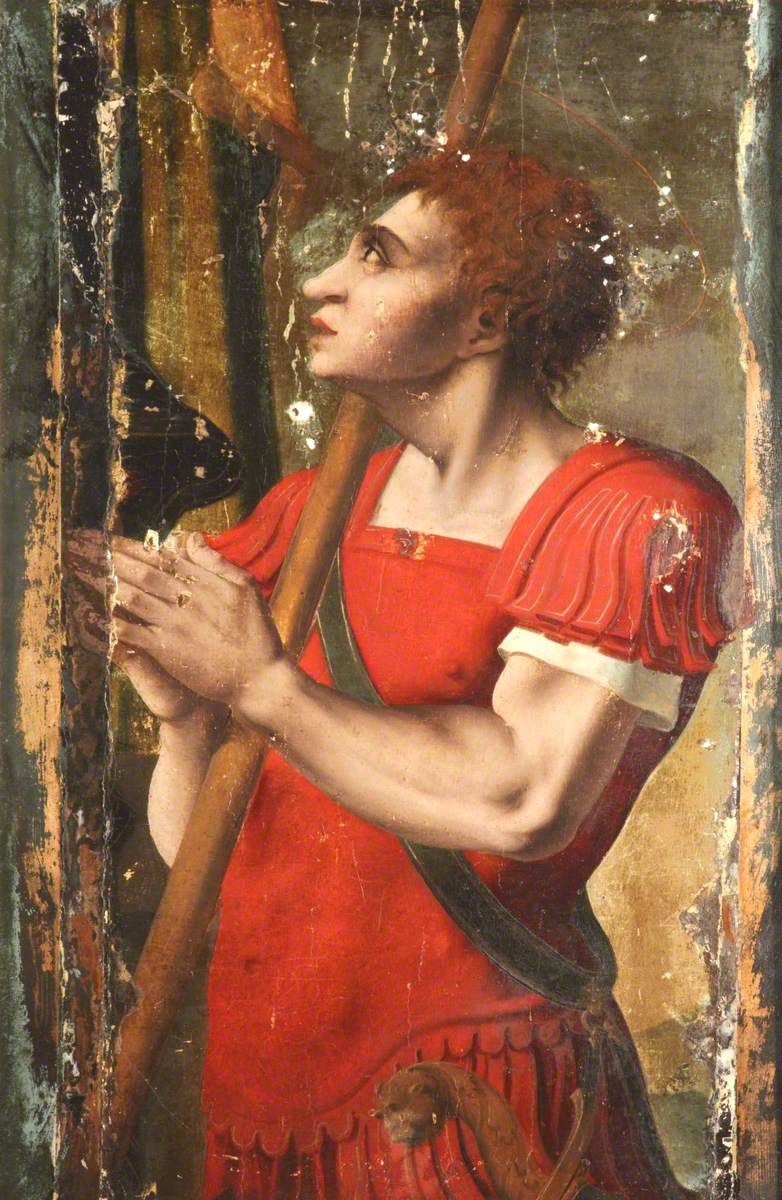 A Warrior Saint in a Red Cuirass Holding a Spear