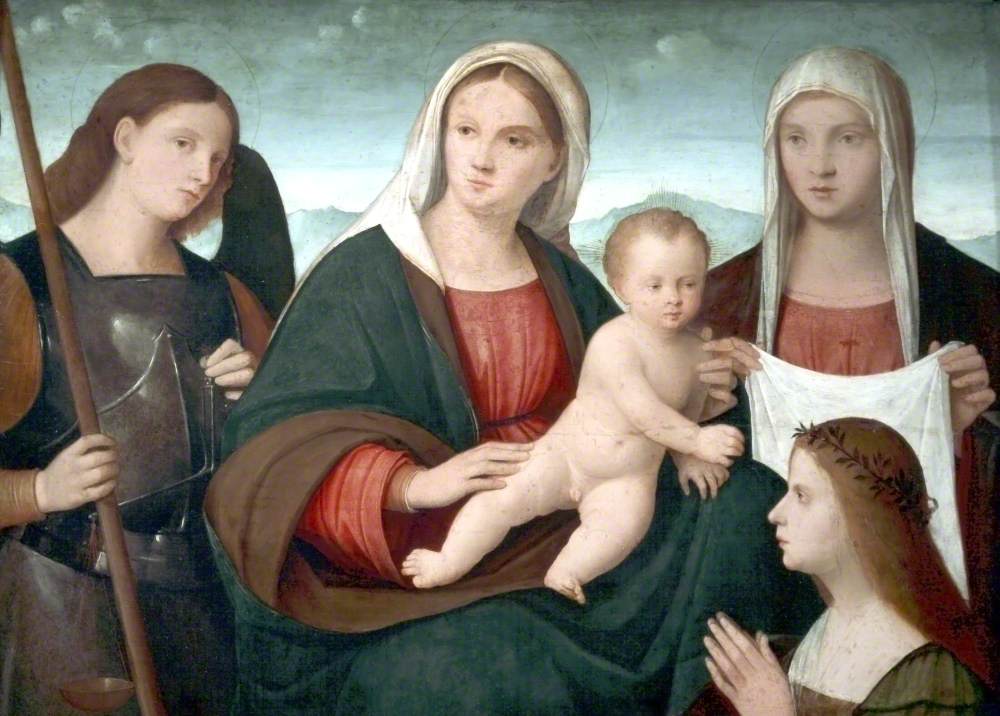 The Virgin and Child with Saint Michael and Saint Veronica and a Donor