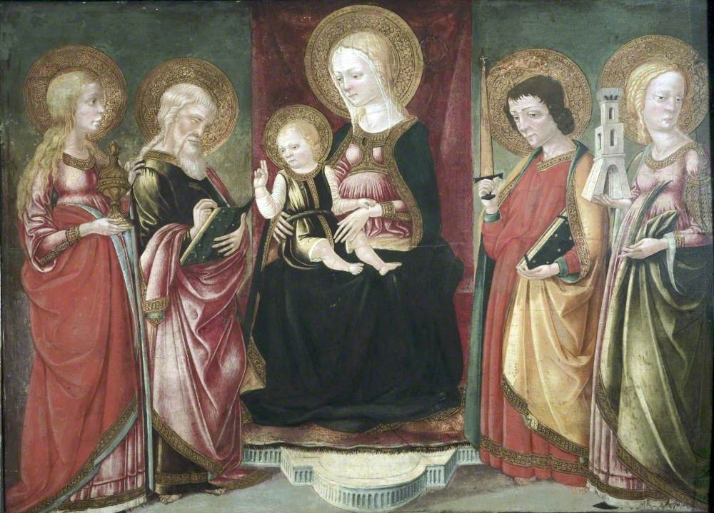 Virgin and Child Enthroned with Saints Mary Magdalen, John the Evangelist, Paul and Barbara