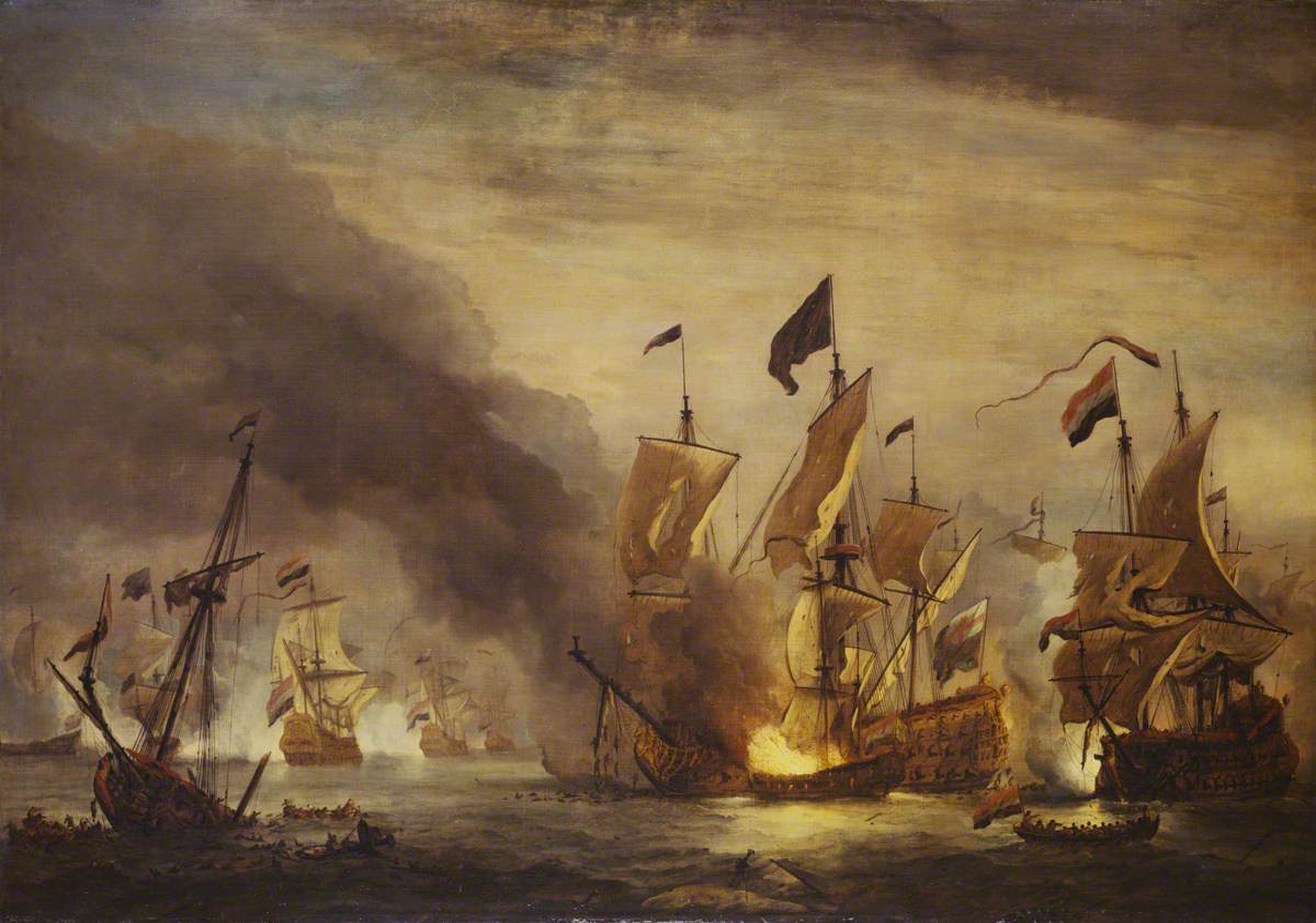 The Burning of HMS 'Royal James' at the Battle of Solebay, 28 May 1672