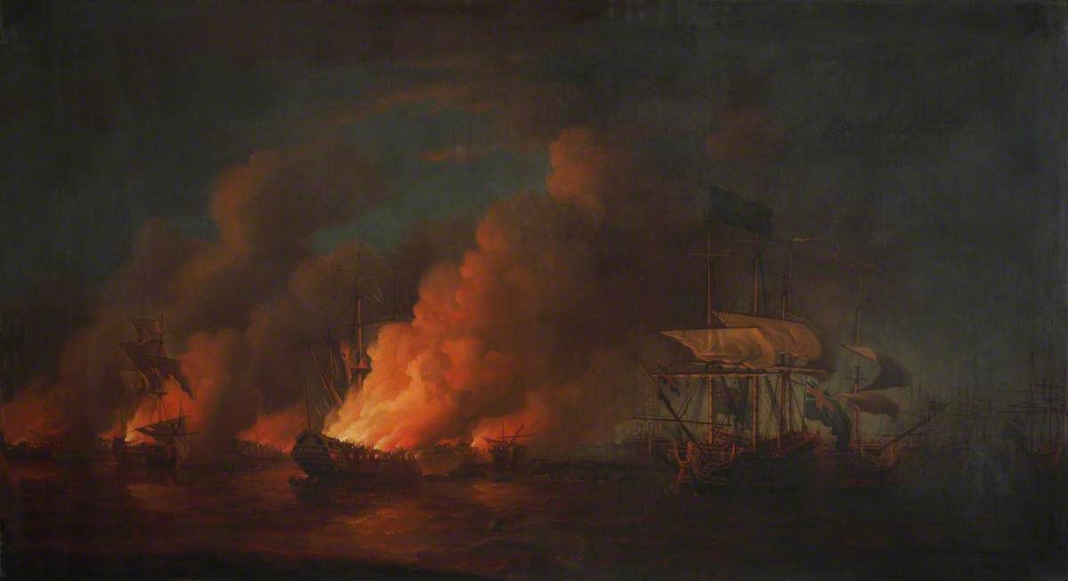French Fireships Attacking the English Fleet off Quebec, 28 June 1759