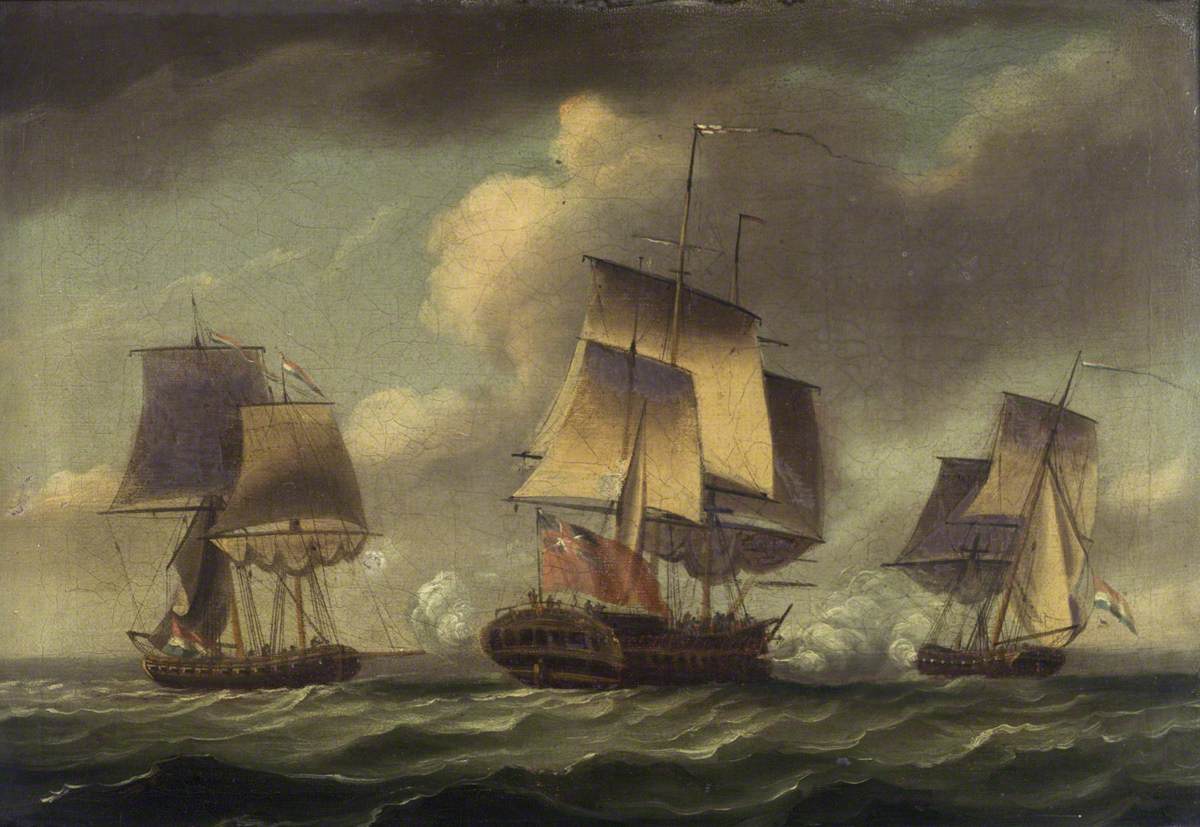 The 'Artois' Capturing Two Dutch Privateers, 3 December 1781