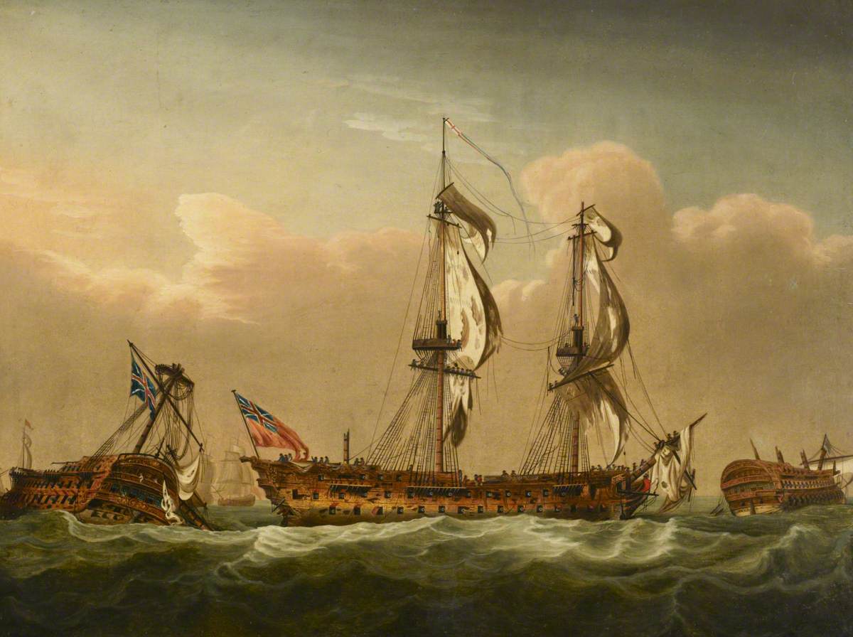 HMS 'Brunswick' after the Battle of the First of June, 1794