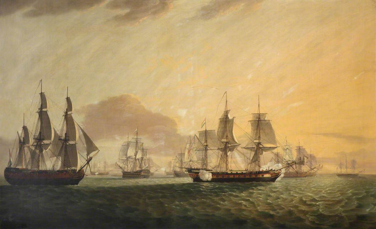 The East Indiaman 'General Goddard' Capturing Dutch East Indiamen, June 1795