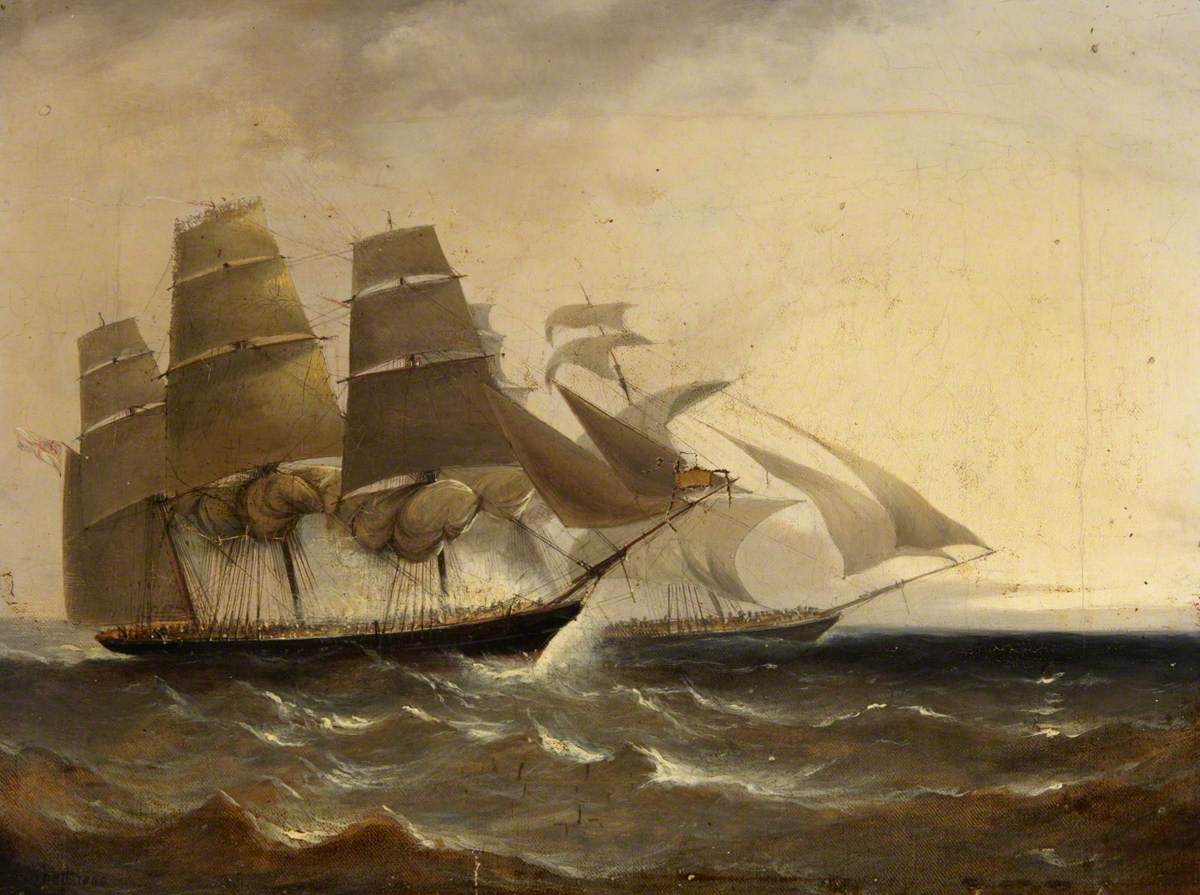 HMS 'Pearl' Capturing the Slaver 'Opposicao', 1838