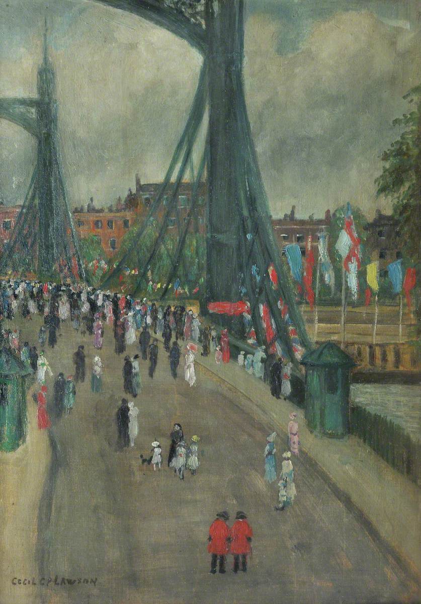 Albert Bridge (?) During the Peace Pageant River Procession, 4 August 1919