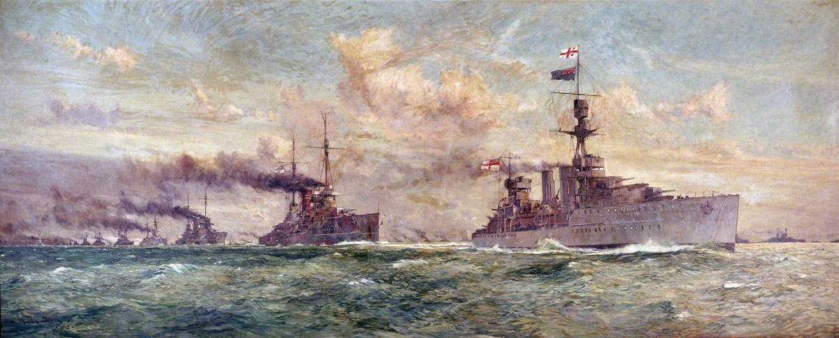 HMS 'Cardiff' Leading the Surrendered German Fleet, 18 November 1918
