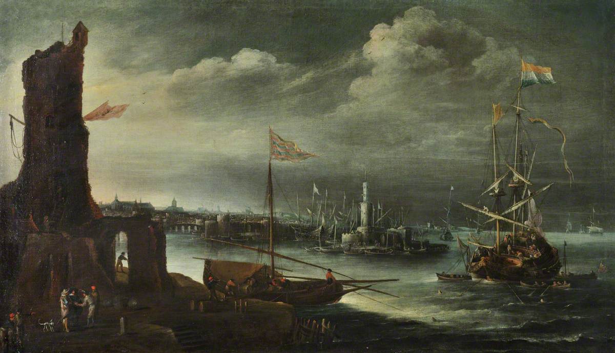 A Dutch Ship at Anchor off Genoa