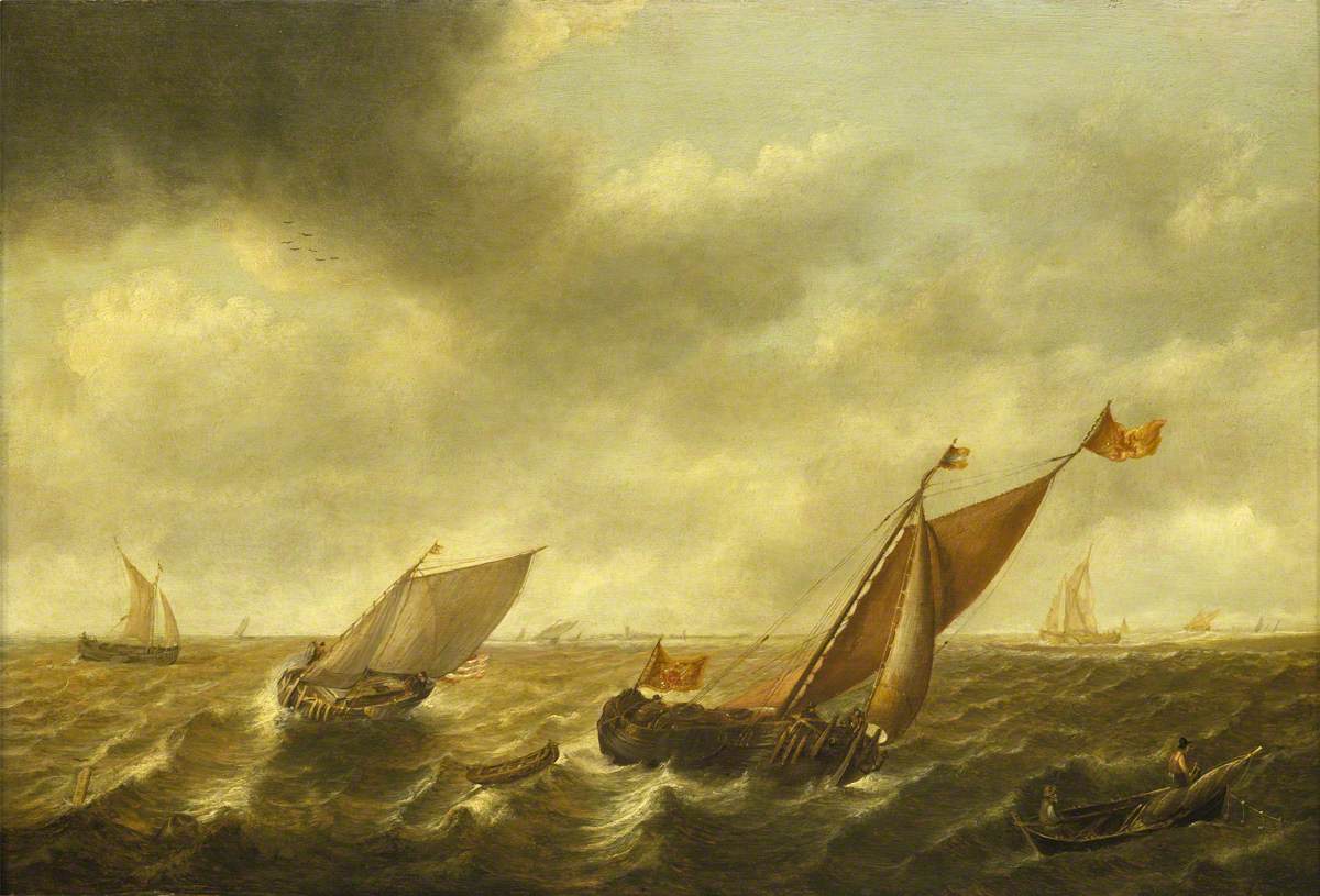 Fishing Boats in a Shallow Sea