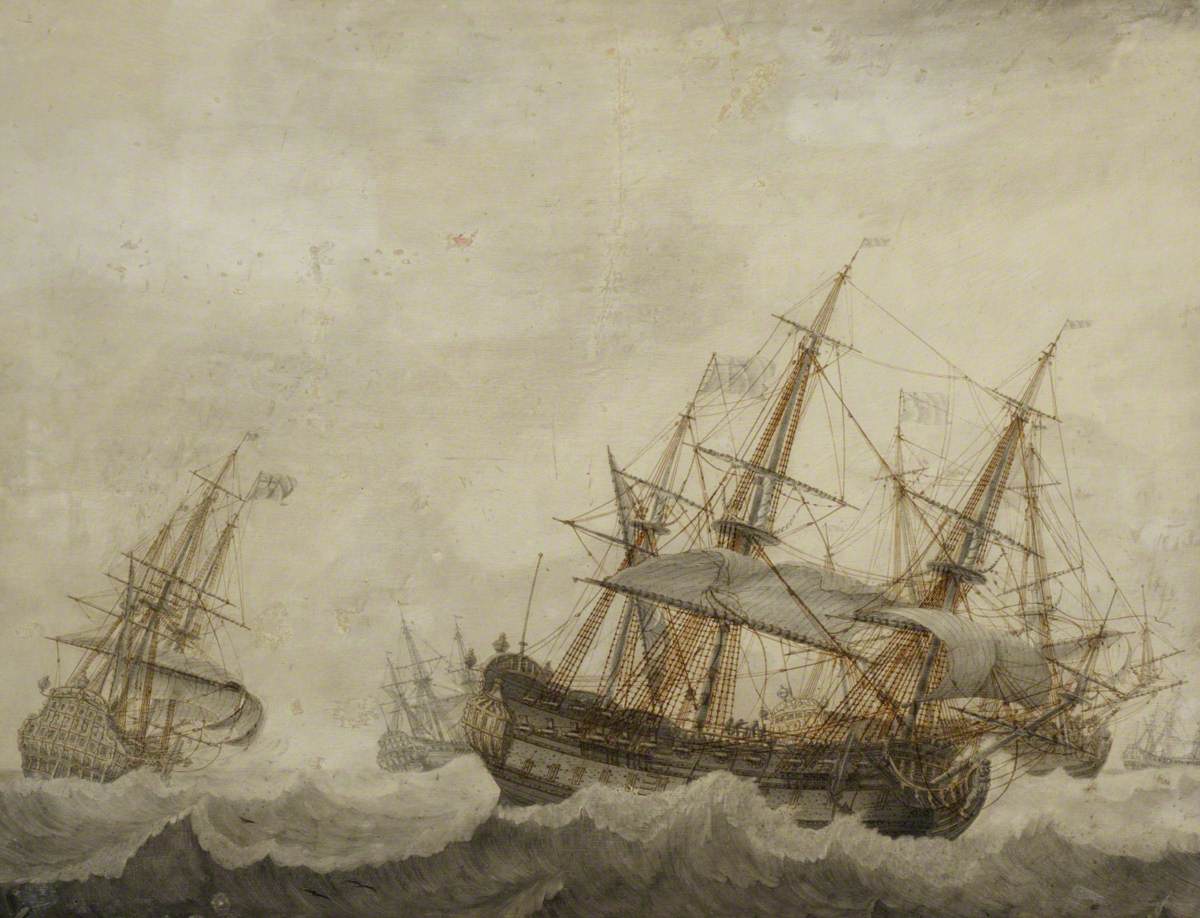 English Men-of-War in a Strong Breeze