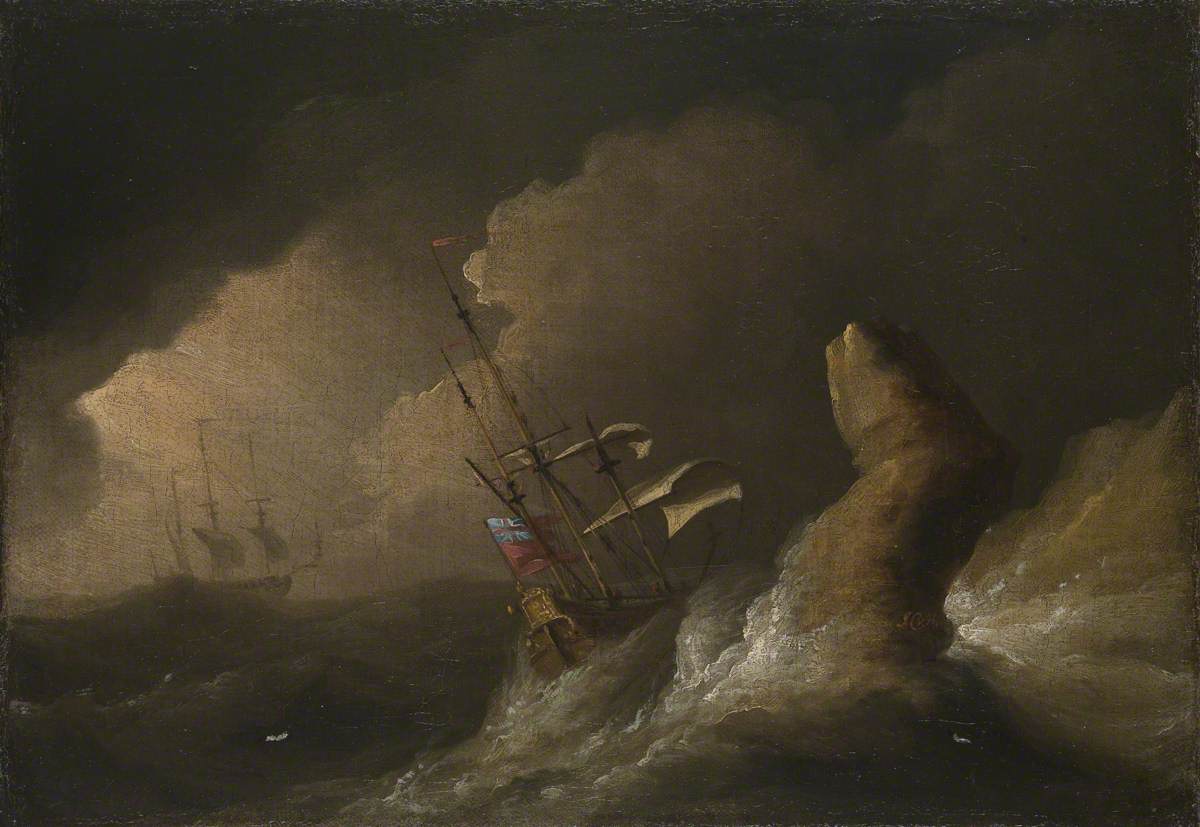 An English Ship Driven onto the Rocks