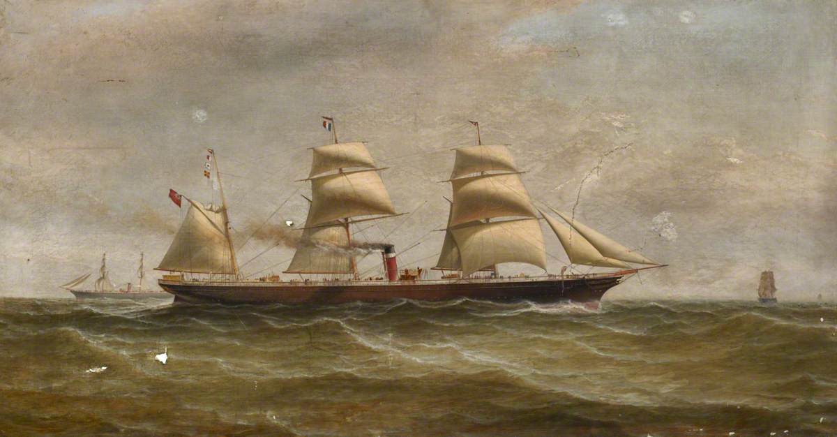 The Barque-Rigged Steamer 'Hibernian'