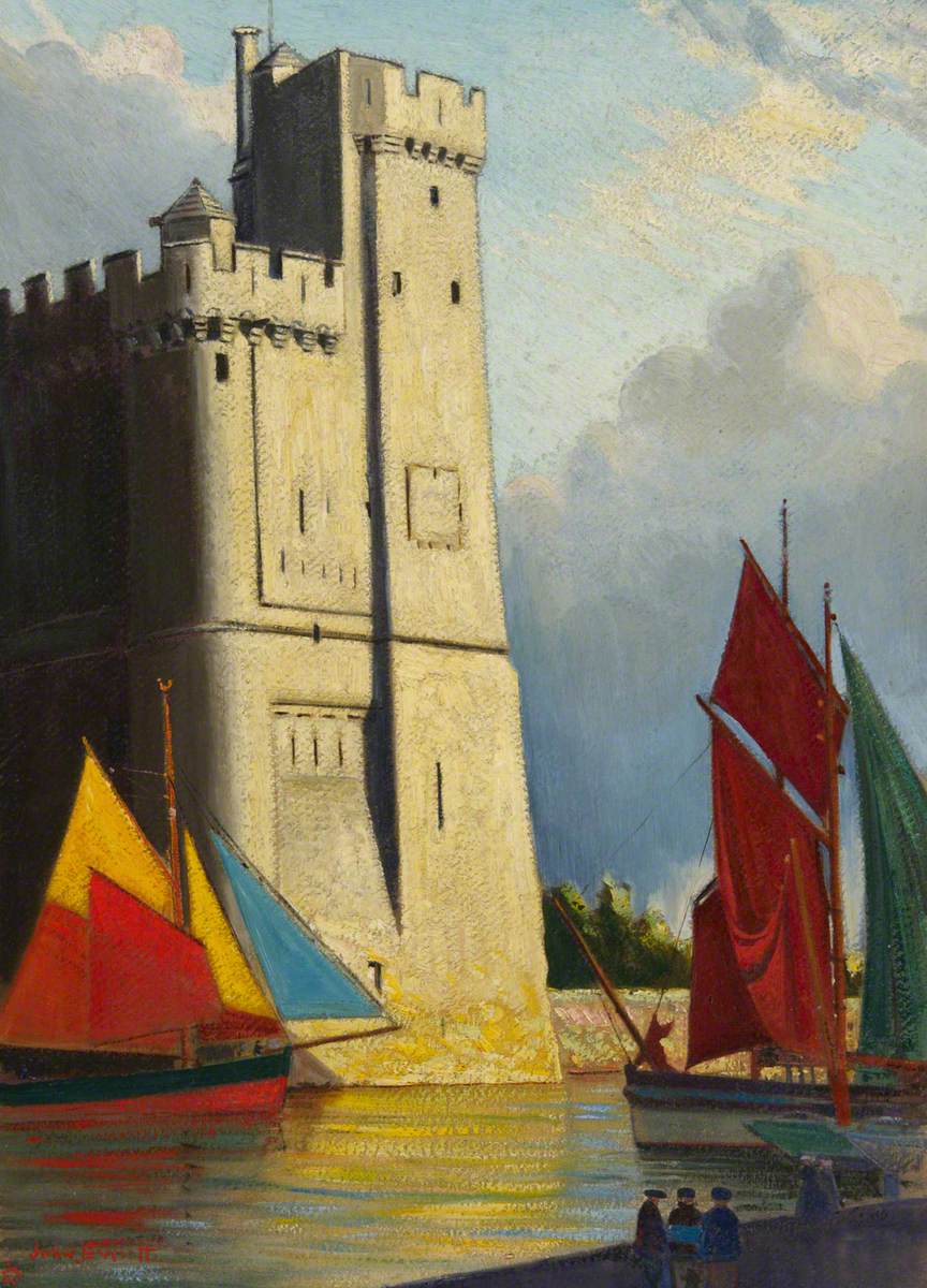 La Rochelle: The Tour St Nicolas, with Fishing Boats Leaving Harbour