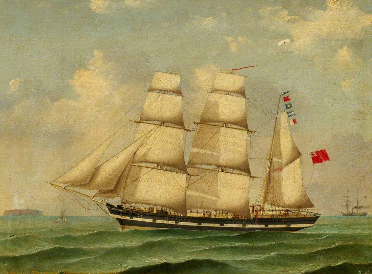 The Barque 'Antagonist' Entering the Elbe