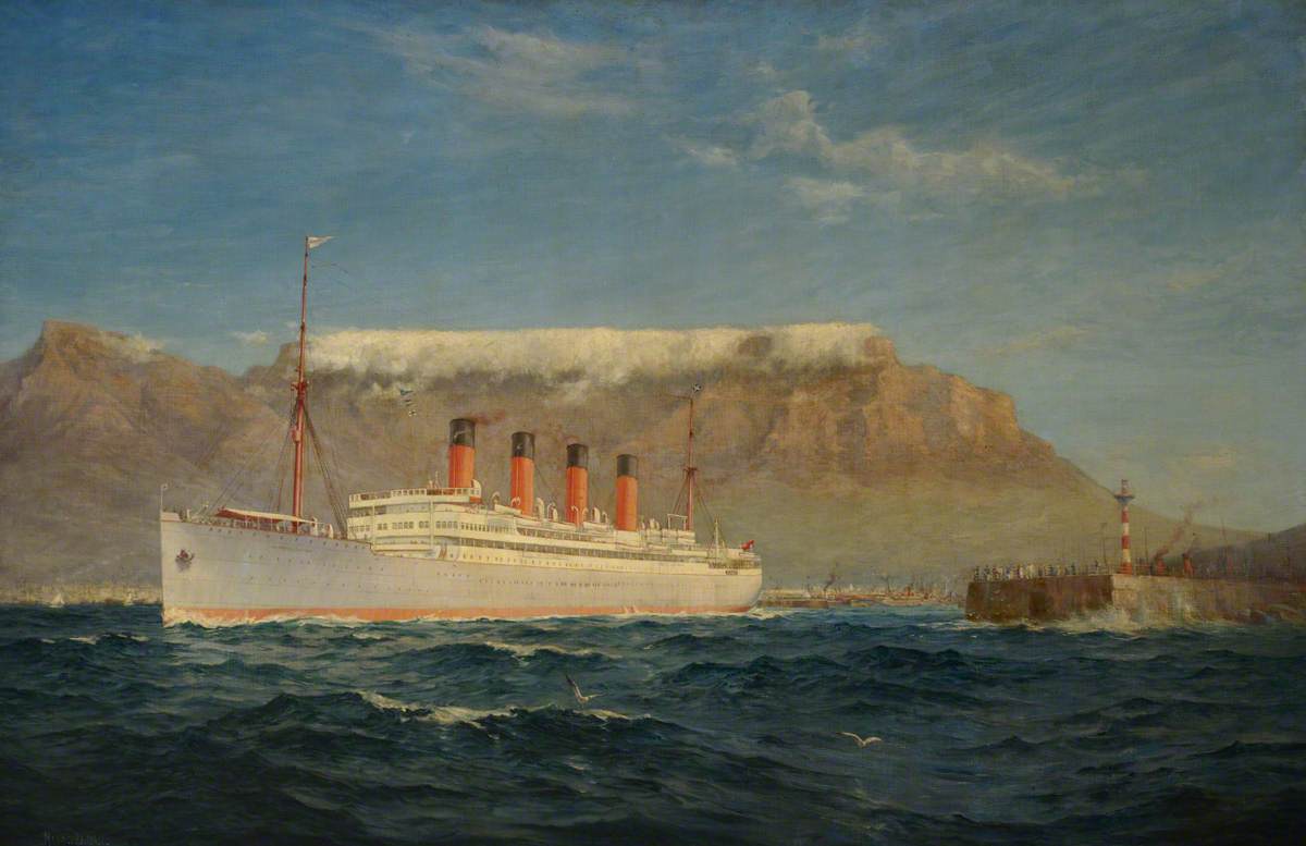 The Union Castle Steamship 'Arundel Castle' in Table Bay