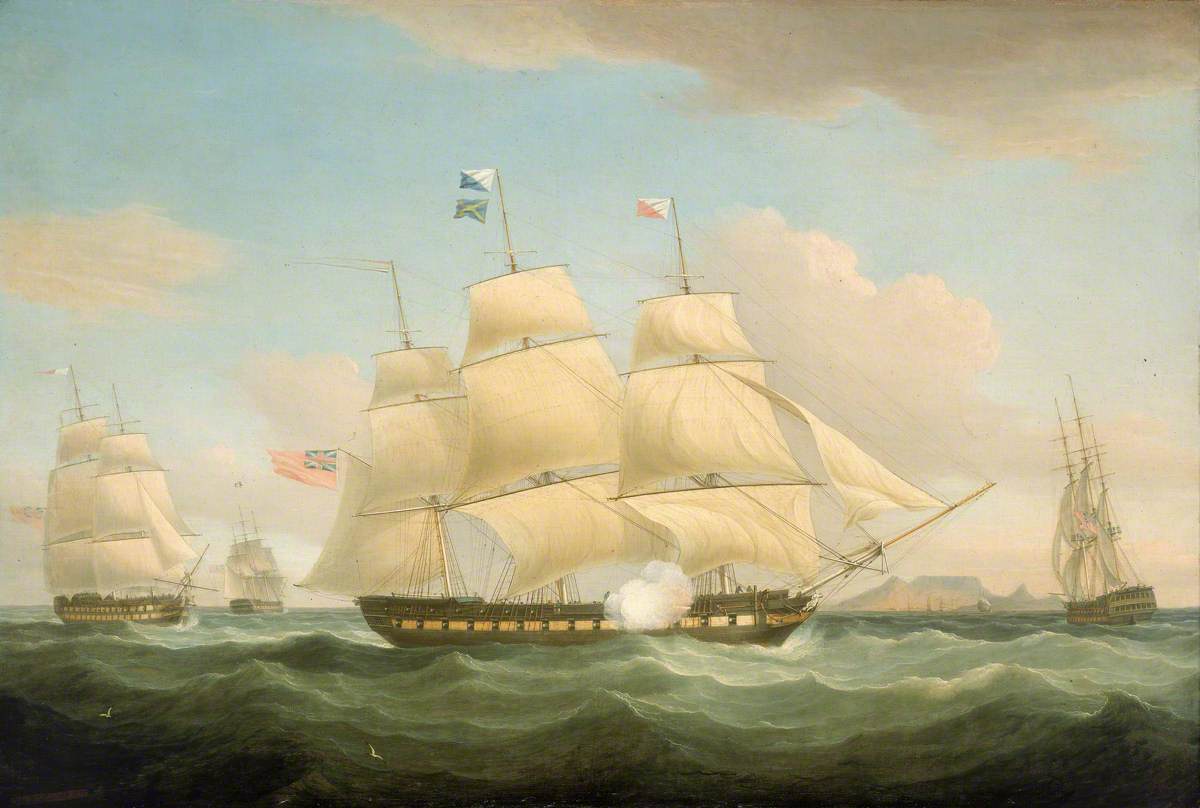 The East Indiamen 'Minerva', 'Scaleby Castle' and 'Charles Grant'