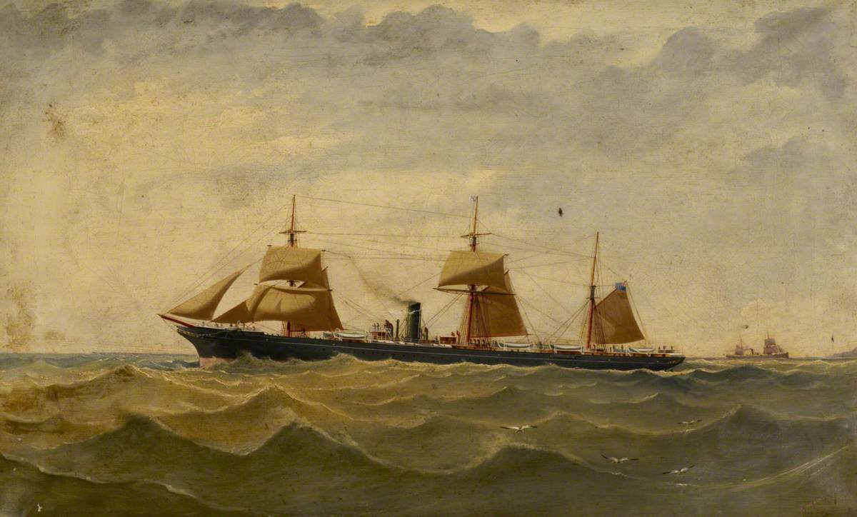 The Barque-Rigged Steamship 'Olympus'