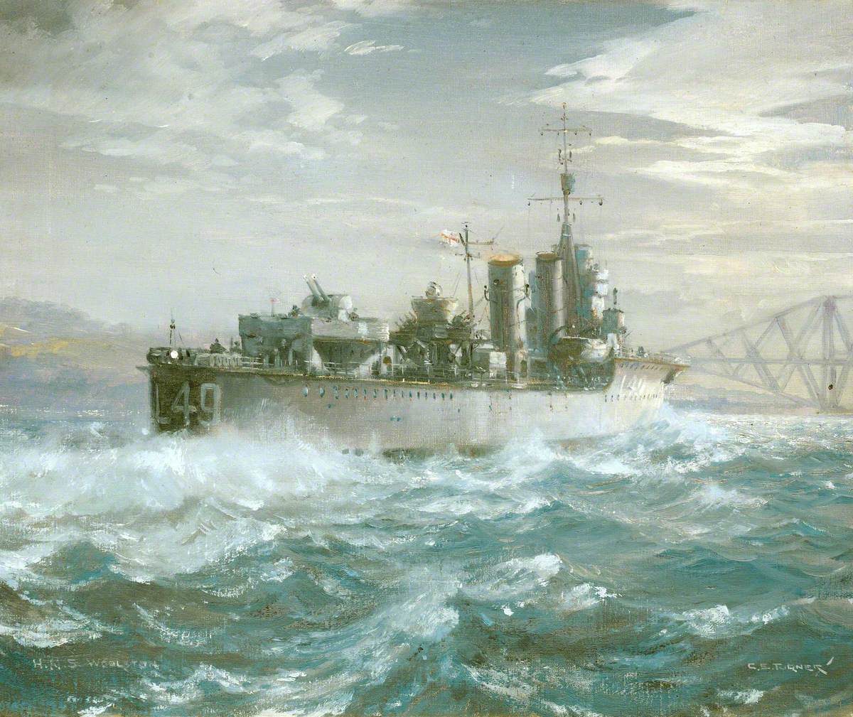 HMS 'Woolston' in a Heavy Sea