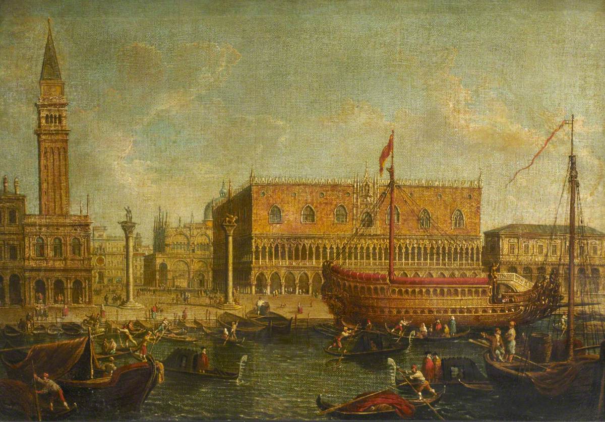The State Vessel 'Bucentaur' Moored Alongside the Doge's Palace, Venice