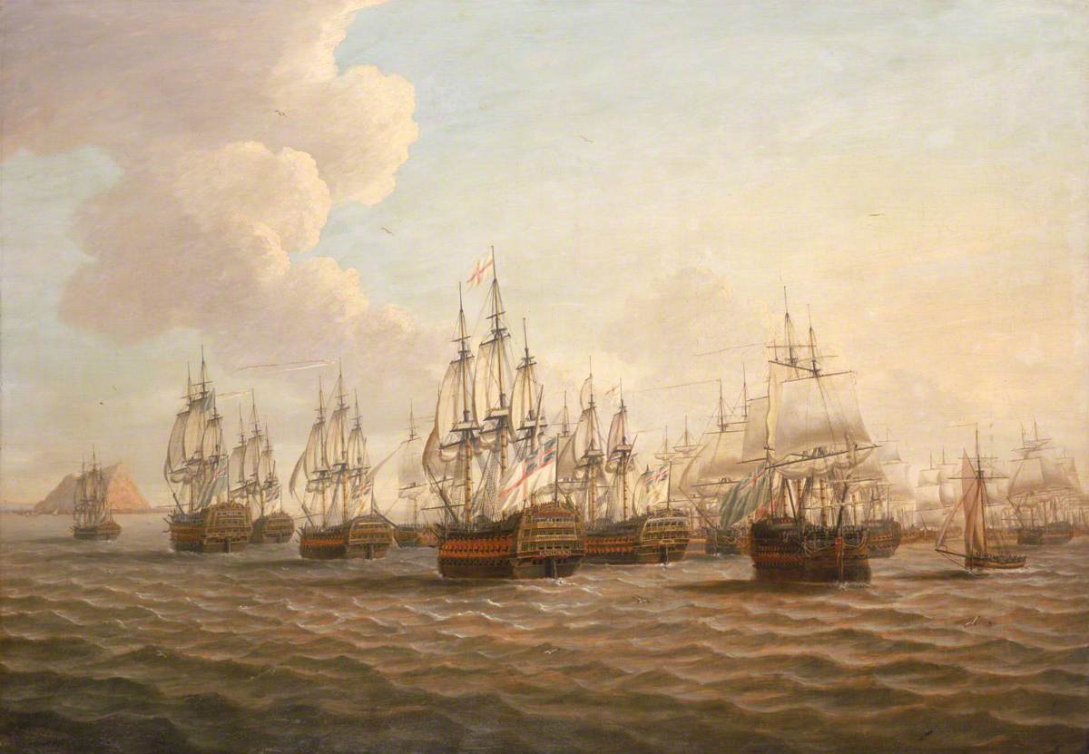 Rodney's Fleet Taking in Prizes after the Moonlight Battle, 16 January 1780