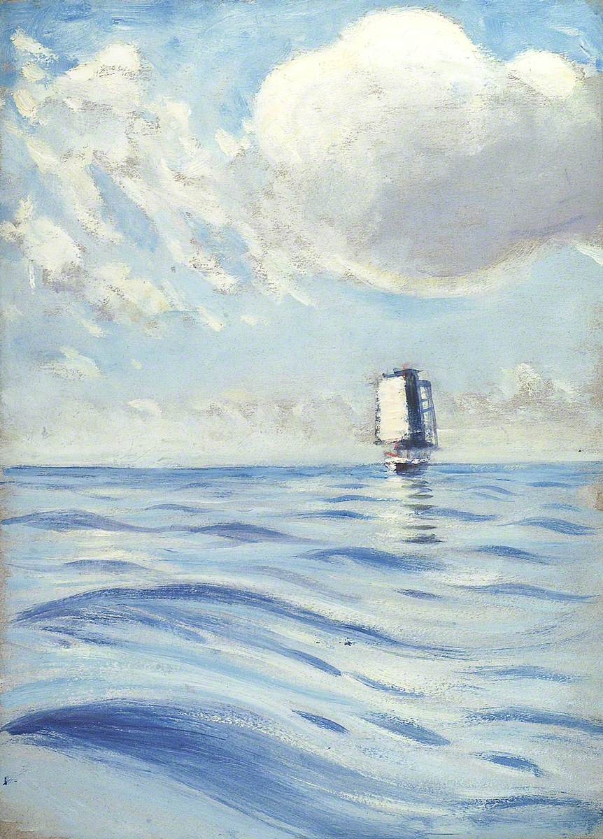 Seascape with Sailing Vessel in the Distance