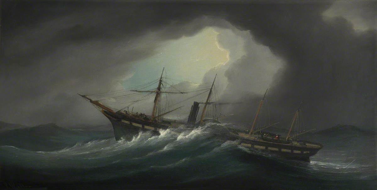 Paddle Steamer 'Great Western' in a Gale