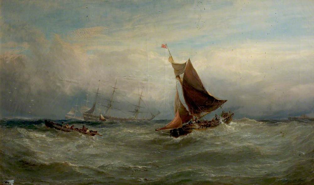 Boats in a Gale off Ostend, Belgium