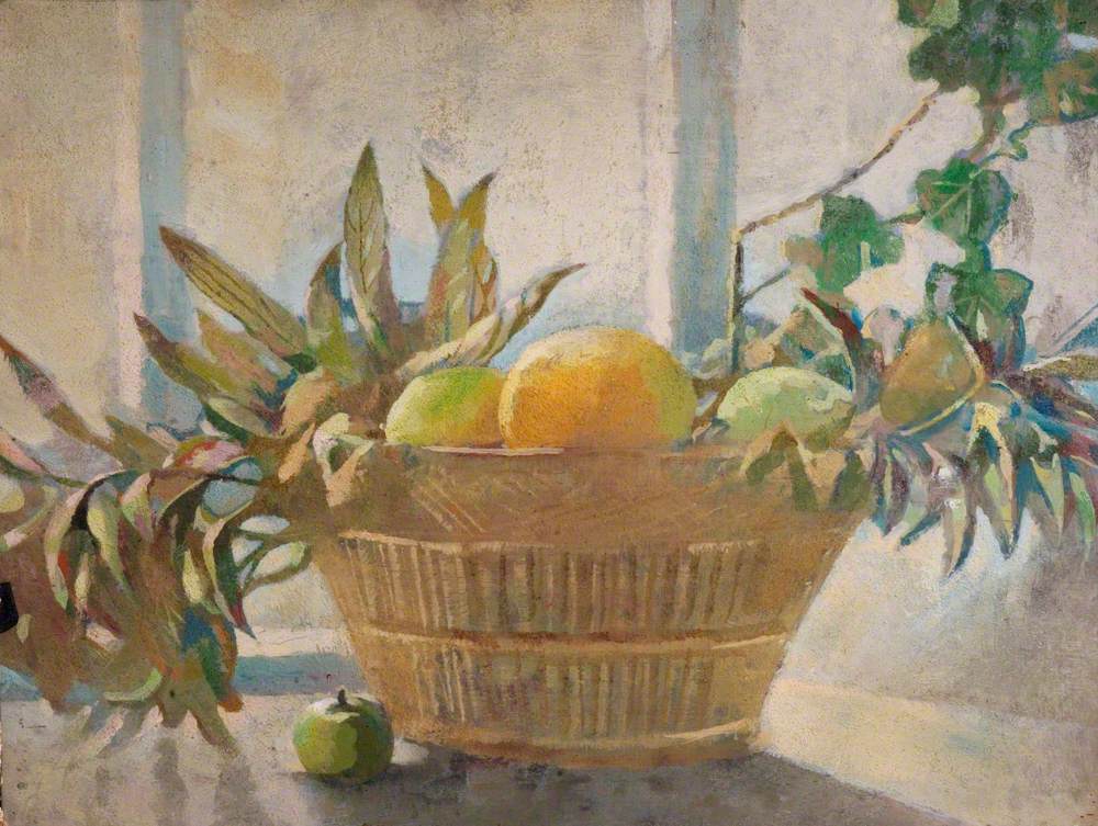 Fruit and Leaves in a Basket