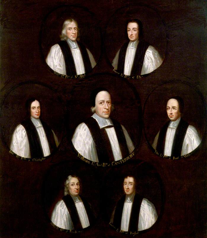 The Seven Bishops committed to the Tower in 1688