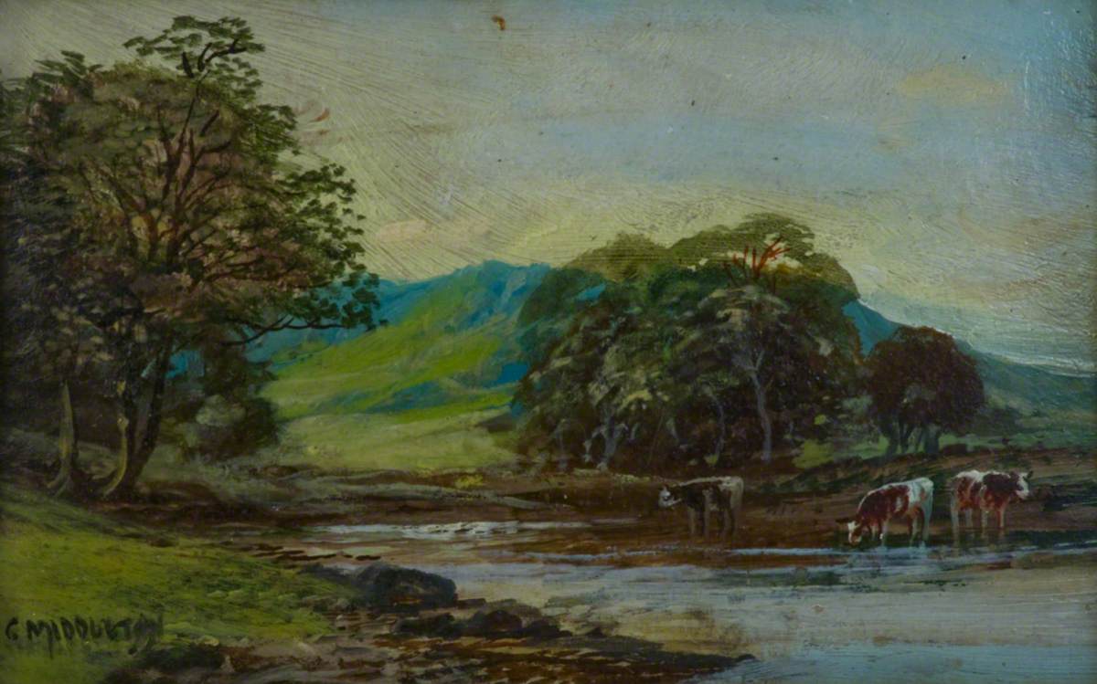River Scene with Cattle