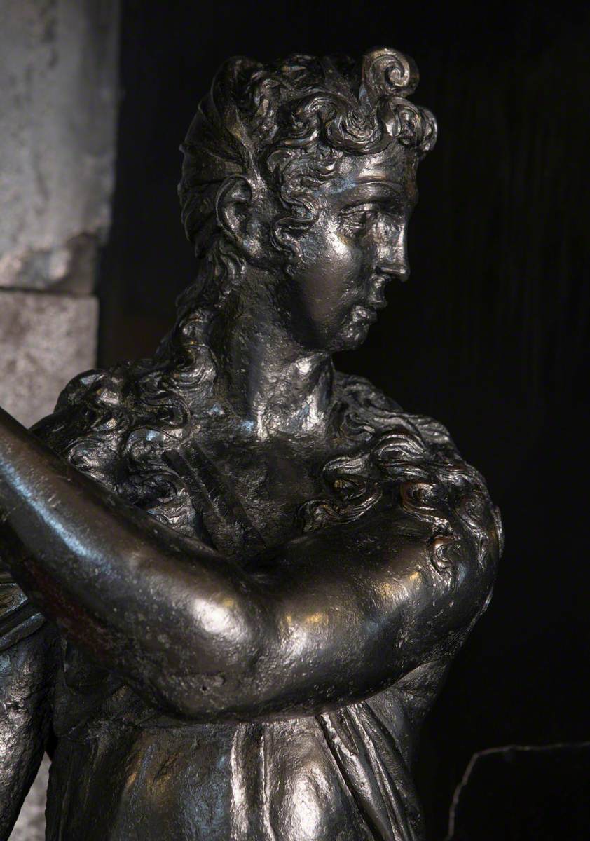 Paduan Bronze Andiron, Surmounted by Female Figures